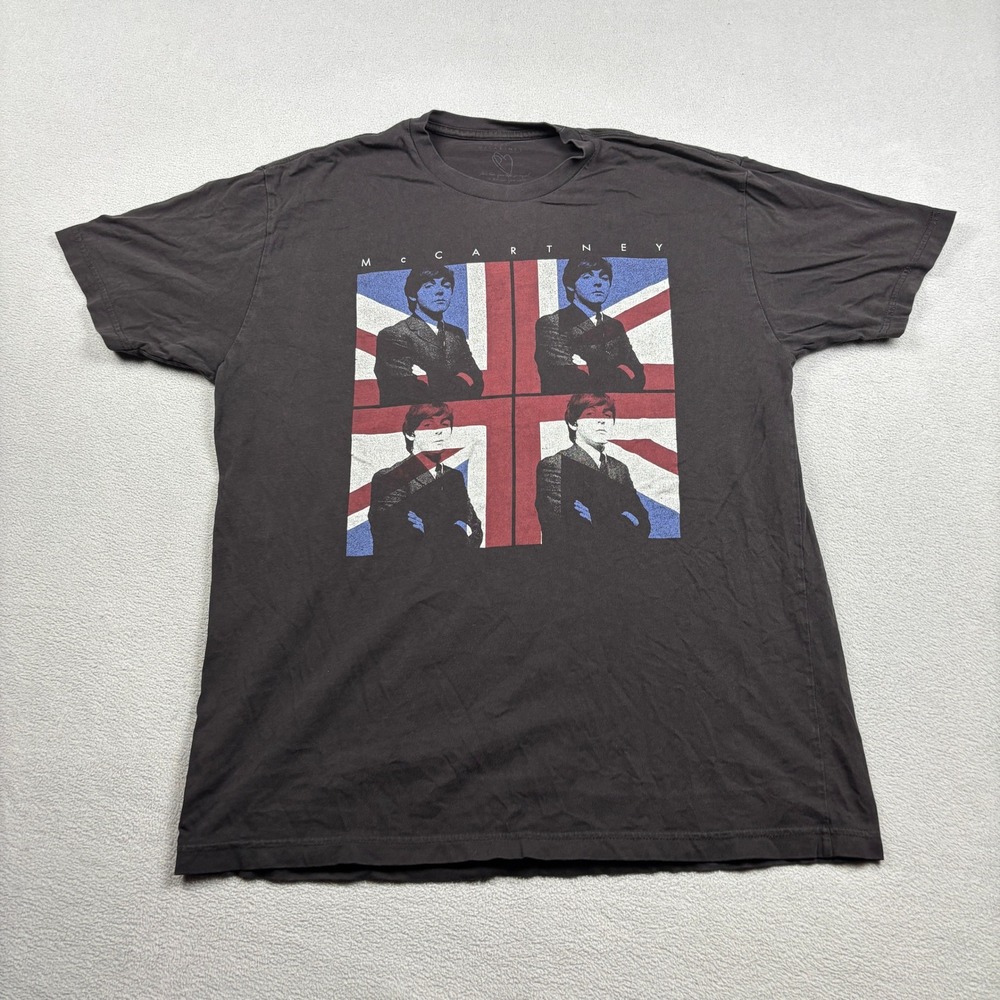 Paul McCartney Tour 2013 T Shirt Mens Large Black Union Jack Graphic Concert Tee